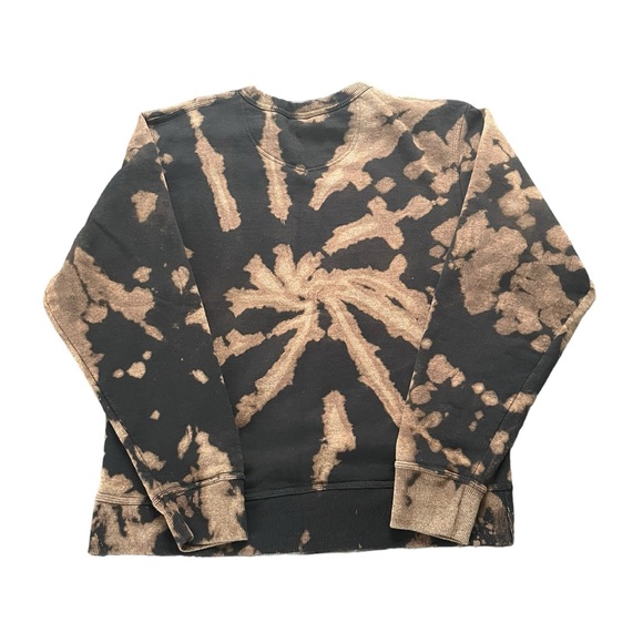 Men’s Champion Bleached Acid Wash Black Pullover Crewneck Sweatshirt - Picture 2 of 6